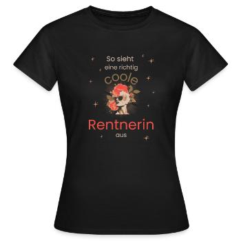 Pension: This is what a really cool pensioner looks like - Women's T-Shirt - black - Front - AI Model Female 172 dark (172cm)