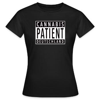 Cannabis Patient Deutschland - Frauen T-Shirt - Schwarz - Vorne - AI Model Female 172 dark (172cm)