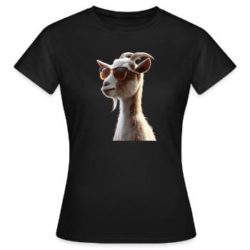 Chèvre Chèvre domestique Capricorne Chèvre Chèvre Chèvre mignonne - T-shirt Femme - noir - Devant - AI Model Female 172 dark (172cm)
