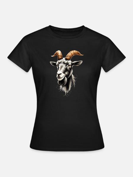 Ziege Hausziege Steinbock Ziegenbock Süße Ziegen - Frauen T-Shirt - Schwarz