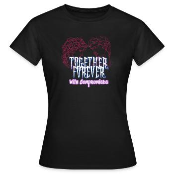 Amour et compromis - Collection romantique pour les couples - T-shirt Femme - noir - Devant - AI Model Female 172 dark (172cm)