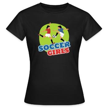 Soccer Girls - Frauen T-Shirt - Schwarz - Vorne - AI Model Female 172 dark (172cm)