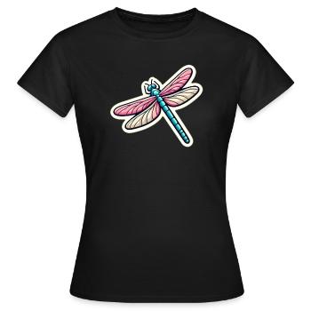 Dragonfly in pastel - Women's T-Shirt - black - Front - AI Model Female 172 dark (172cm)