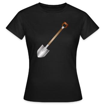 Bêche classique – motif d’outils de jardin et de construction - T-shirt Femme - noir - Devant - AI Model Female 172 dark (172cm)