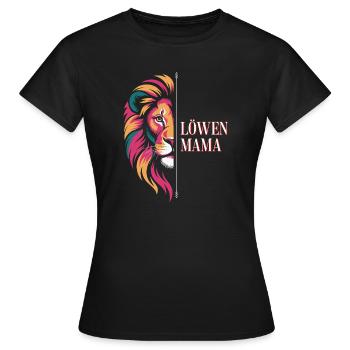 Lowen Mama Lion Mum - Mother's Day or Birthdays - Frauen T-Shirt - Schwarz - Vorne - AI Model Female 172 dark (172cm)
