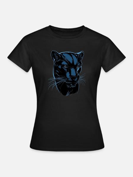 Panther Leopard Raubkatze Süße Großkatze Panter - Frauen T-Shirt - Schwarz