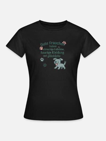 Gute Frauchen, schmutzige Füße, glückliche Hunde - Frauen T-Shirt - Schwarz