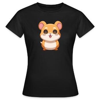 Lustiges und neugieriges Meerschweinchenbaby - Frauen T-Shirt - Schwarz - Vorne - AI Model Female 172 dark (172cm)