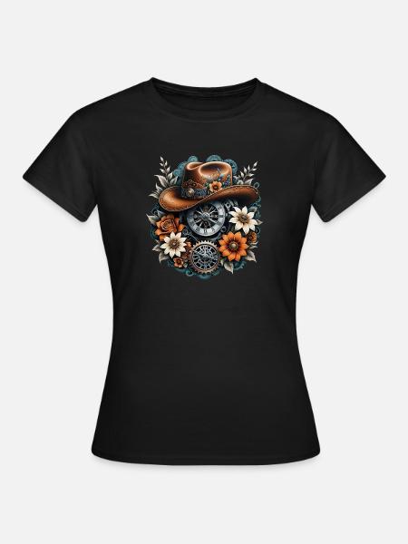Steampunk-Cowboy-Stil. - Frauen T-Shirt - Schwarz