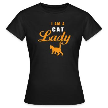 Je suis une dame aux chats – Cat Design | Drôle et rétro - T-shirt Femme - noir - Devant - AI Model Female 172 dark (172cm)