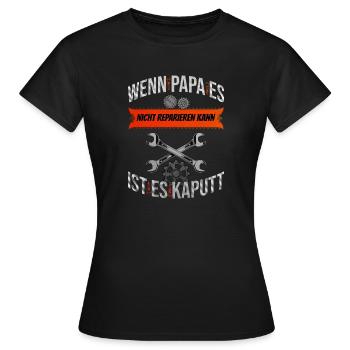 Papa Réparateur Fête des Pères Papa Papa Amélioration de l’Habitat - T-shirt Femme - noir - Devant - AI Model Female 172 dark (172cm)