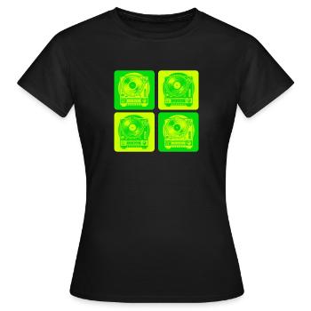 Plattenspieler Style - Frauen T-Shirt - Schwarz - Vorne - AI Model Female 172 dark (172cm)