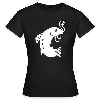 Poisson sur l’hameçon blanc Vectographie - T-shirt Femme - noir - Devant - AI Model Female 172 dark (172cm)