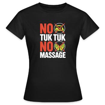 No Tuk Tuk No Massage Thailand Bali Backpacker - T-shirt Femme - noir - Devant - AI Model Female 172 dark (172cm)