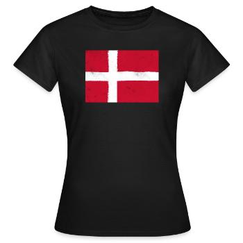 Flag of Denmark – national colours of Denmark - Women's T-Shirt - black - Front - AI Model Female 172 dark (172cm)
