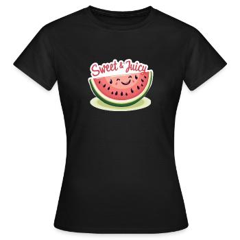 Vibrations de fruits sucrés et juteux - T-shirt Femme - noir - Devant - AI Model Female 172 dark (172cm)