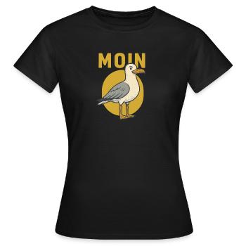 Moin Möwe - Frauen T-Shirt - Schwarz - Vorne - AI Model Female 172 dark (172cm)