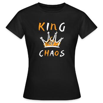 KING OF CHAOS - Women's T-Shirt - black - Front - AI Model Female 172 dark (172cm)
