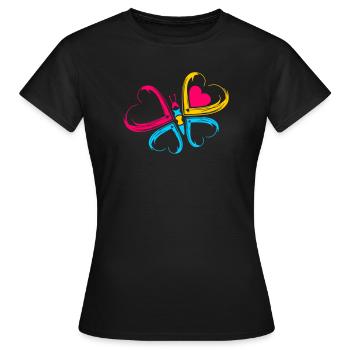 papillon coeur - T-shirt Femme - noir - Devant - AI Model Female 172 dark (172cm)