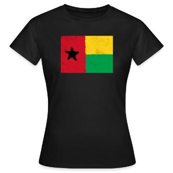 Drapeau de la Guinée-Bissau – Étoile de l’Afrique - T-shirt Femme - noir - Devant - AI Model Female 172 dark (172cm)