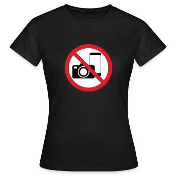 Symbol "Keine Fotos" - Frauen T-Shirt - Schwarz - Vorne - AI Model Female 172 dark (172cm)