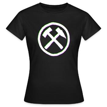 Ruhrpott Hammer Schlegel Glitch - Frauen T-Shirt - Schwarz - Vorne - AI Model Female 172 dark (172cm)