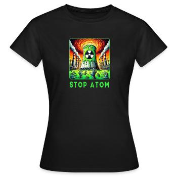 Stop Atom – Radioaktiver - Frauen T-Shirt - Schwarz - Vorne - AI Model Female 172 dark (172cm)