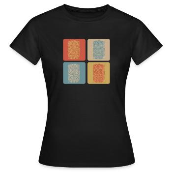 Masque Tiki - T-shirt Femme - noir - Devant - AI Model Female 172 dark (172cm)