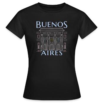 Buenos Aires, Argentinien, Zeichnung Kunstmuseum - Frauen T-Shirt - Schwarz - Vorne - AI Model Female 172 dark (172cm)