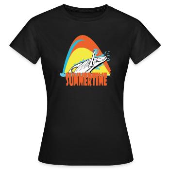 Baleine à bosse - T-shirt Femme - noir - Devant - AI Model Female 172 dark (172cm)