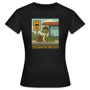 Queue by Rico Beck - Women's T-Shirt - black - Front - AI Model Female 172 dark (172cm)