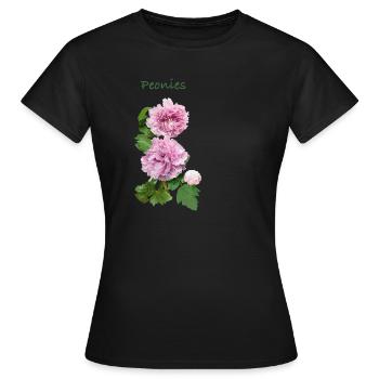 peonie - Maglietta da donna - nero - Fronte - AI Model Female 172 dark (172cm)