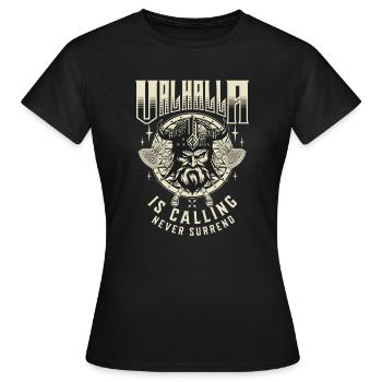 Valhalla is Calling - Women's T-Shirt - black - Front - AI Model Female 172 dark (172cm)