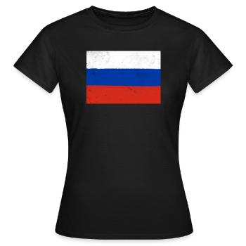 Flag of Russia - Women's T-Shirt - black - Front - AI Model Female 172 dark (172cm)
