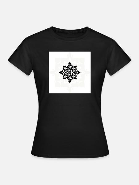 Kompliziertes schwarz-weißes Mandala-Muster - Frauen T-Shirt - Schwarz