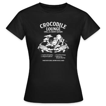 Crocodile Lounge – Relax at Your Own Risk - Frauen T-Shirt - Schwarz - Vorne - AI Model Female 172 dark (172cm)