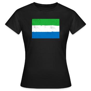Flag of Sierra Leone - Women's T-Shirt - black - Front - AI Model Female 172 dark (172cm)