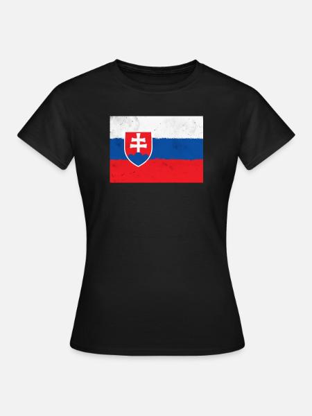 Flagge der Slowakei - Frauen T-Shirt - Schwarz