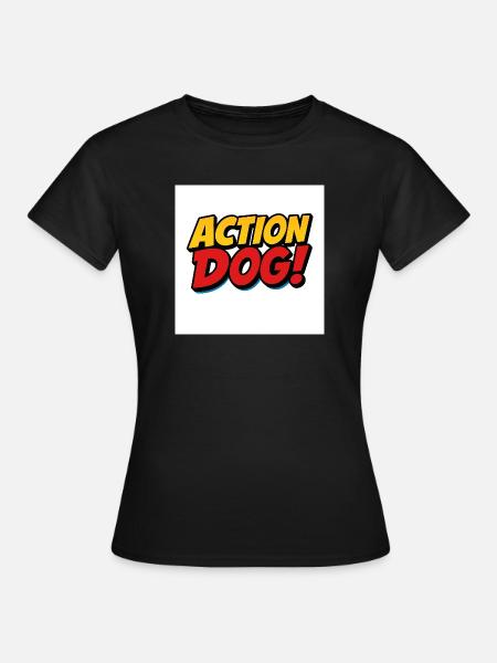 Action Hund Comic Stil - Frauen T-Shirt - Schwarz