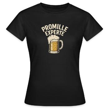 Promille Experte Bier Motiv - Frauen T-Shirt - Schwarz - Vorne - AI Model Female 172 dark (172cm)
