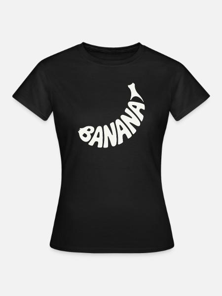 Bananenfrucht Wortkunst - Frauen T-Shirt - Schwarz
