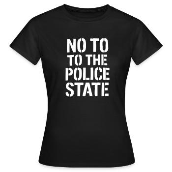 NON À L’ÉTAT POLICIER - T-shirt Femme - noir - Devant - AI Model Female 172 dark (172cm)