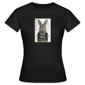 Lapin criminel - T-shirt Femme - noir - Devant - AI Model Female 172 dark (172cm)