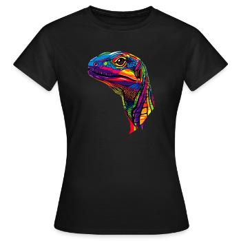 Monitor lizard, reptile, Komodo dragon, banded monitor lizard, lizard - Women's T-Shirt - black - Front - AI Model Female 172 dark (172cm)