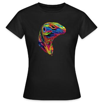 Monitor lizard, reptile, Komodo dragon, banded monitor lizard, lizard - Women's T-Shirt - black - Front - AI Model Female 172 dark (172cm)