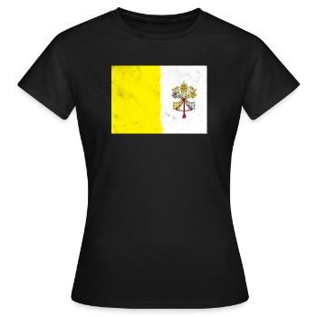 Drapeau du Vatican - T-shirt Femme - noir - Devant - AI Model Female 172 dark (172cm)