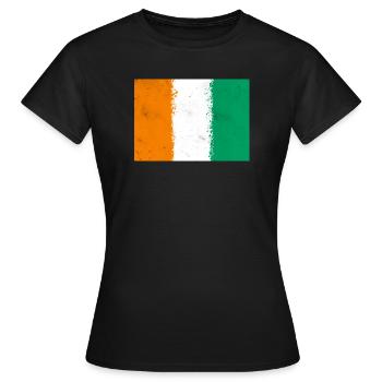 Flagge von Côte d'Ivoire - Frauen T-Shirt - Schwarz - Vorne - AI Model Female 172 dark (172cm)