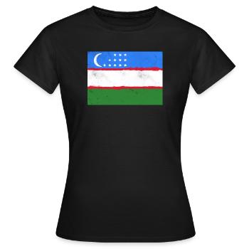 Drapeau de l’Ouzbékistan - T-shirt Femme - noir - Devant - AI Model Female 172 dark (172cm)