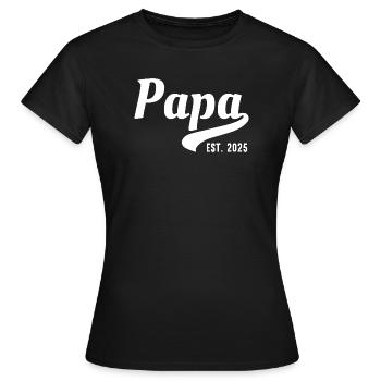 Papa established 2025 - Women's T-Shirt - black - Front - AI Model Female 172 dark (172cm)