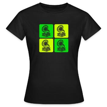 Gramophone Vintage Design - T-shirt Femme - noir - Devant - AI Model Female 172 dark (172cm)
